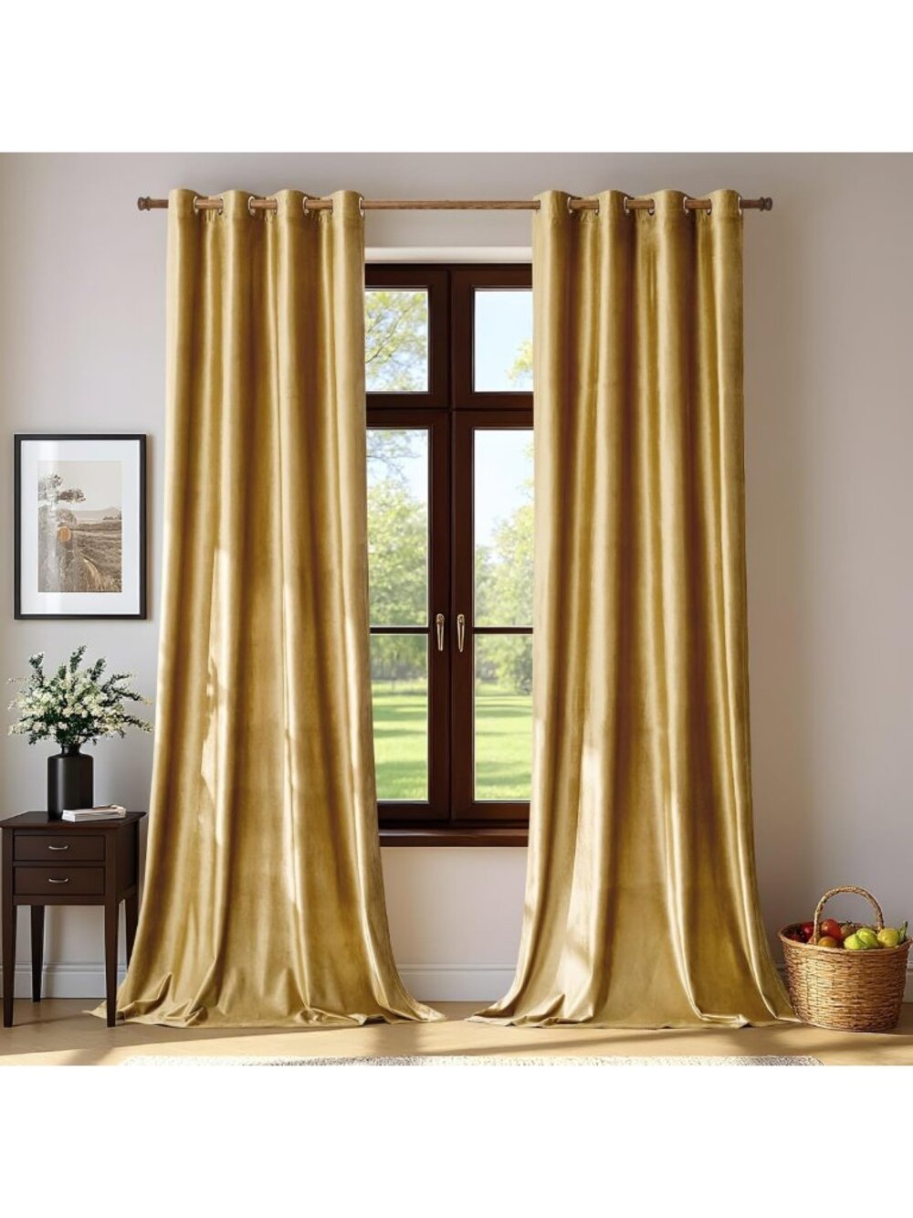 Luxurious Velvet Blackout Curtains - 84" Length, Elegant Grommet Design for